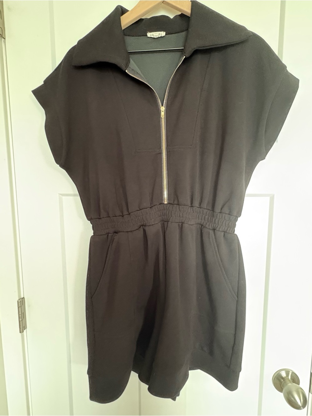 Women’s Jodie Black Zip-Front One-Piece Romper